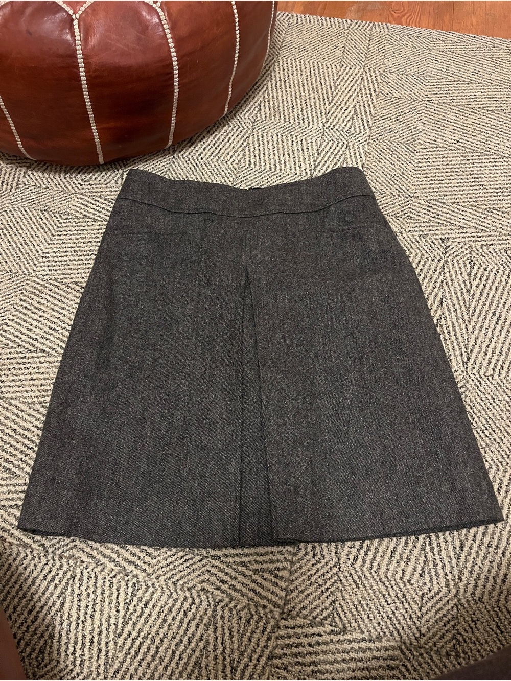 Charcoal Gray Wool A-Line mini skirt